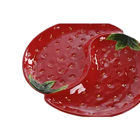 Plate Home ESPRIT Red Stoneware 32 x 31 x 3,5 cm
