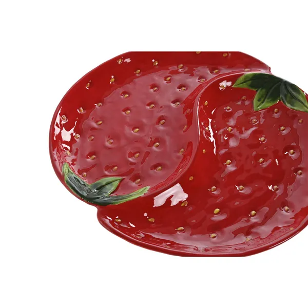 Plate Home ESPRIT Red Stoneware 32 x 31 x 3,5 cm