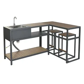 Kitchen furniture Home ESPRIT Grey Natural 127 x 100 x 90 cm 127 x 100 x 95 cm