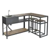 Kitchen furniture Home ESPRIT Grey Natural 127 x 100 x 90 cm 127 x 100 x 95 cm