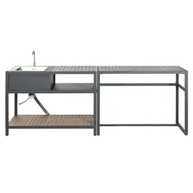 Kitchen furniture Home ESPRIT Grey Natural 127 x 100 x 90 cm 127 x 100 x 95 cm