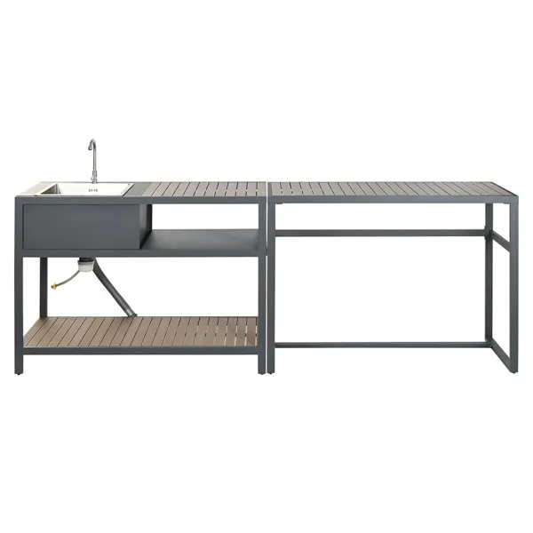 Kitchen furniture Home ESPRIT Grey Natural 127 x 100 x 90 cm 127 x 100 x 95 cm