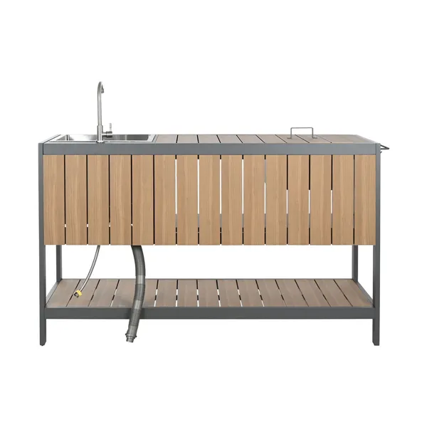 Kitchen furniture Home ESPRIT Grey Natural 236 x 50 x 91 cm