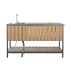 Kitchen furniture Home ESPRIT Grey Natural 236 x 50 x 91 cm