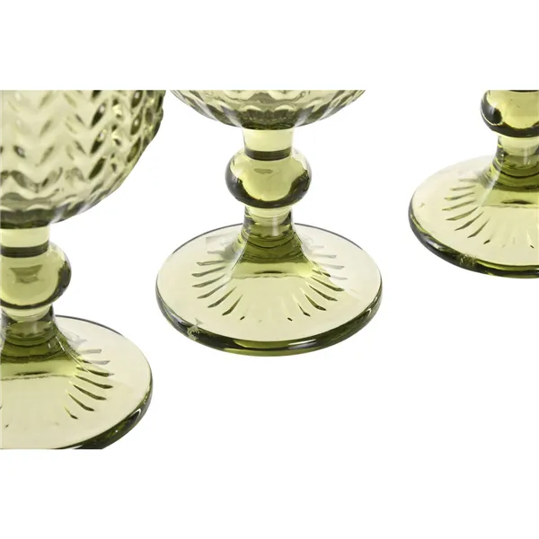 Set of cups Home ESPRIT Green Crystal 380 ml (6 Units)