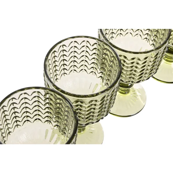Set of cups Home ESPRIT Green Crystal 380 ml (6 Units)
