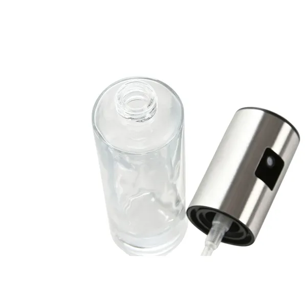 Cruet Home ESPRIT Transparent Stainless steel Crystal 100 ml 4 x 4 x 18,3 cm