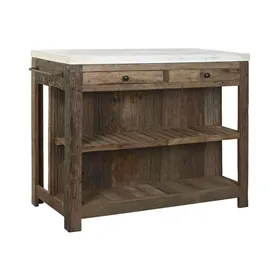 Kitchen furniture Home ESPRIT White Natural 120 x 60 x 97 cm 131 x 61,5 x 97 cm