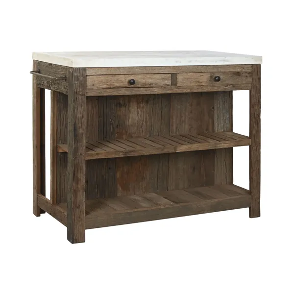 Kitchen furniture Home ESPRIT White Natural 120 x 60 x 97 cm 131 x 61,5 x 97 cm