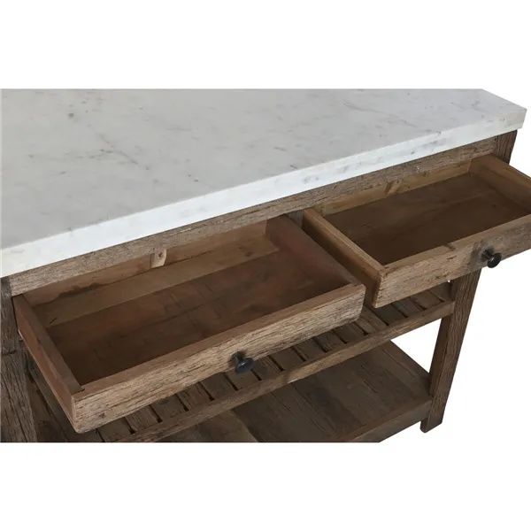 Kitchen furniture Home ESPRIT White Natural 120 x 60 x 97 cm 131 x 61,5 x 97 cm