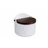 Salt Shaker with Lid Home ESPRIT White Dark brown Bamboo Porcelain 12 x 10 x 11 cm