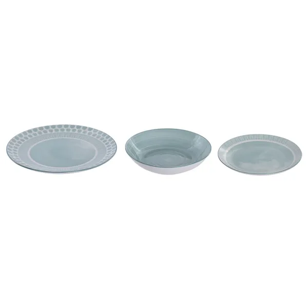 Dinnerware Set Home ESPRIT Turquoise Porcelain 18 Pieces