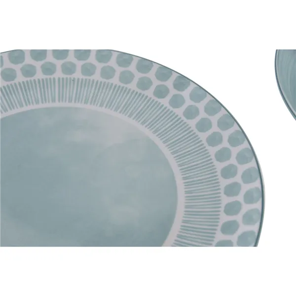 Dinnerware Set Home ESPRIT Turquoise Porcelain 18 Pieces