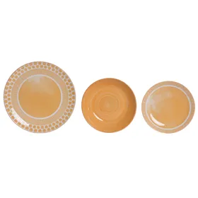 Dinnerware Set Home ESPRIT Orange Porcelain 18 Pieces