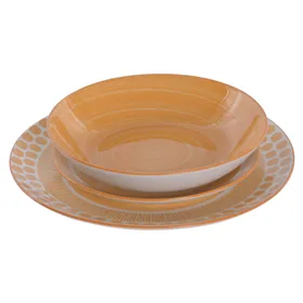 Dinnerware Set Home ESPRIT Orange Porcelain 18 Pieces