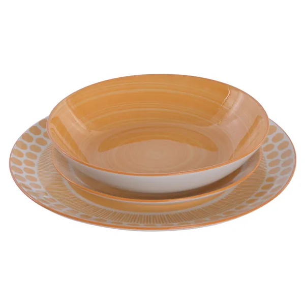 Dinnerware Set Home ESPRIT Orange Porcelain 18 Pieces