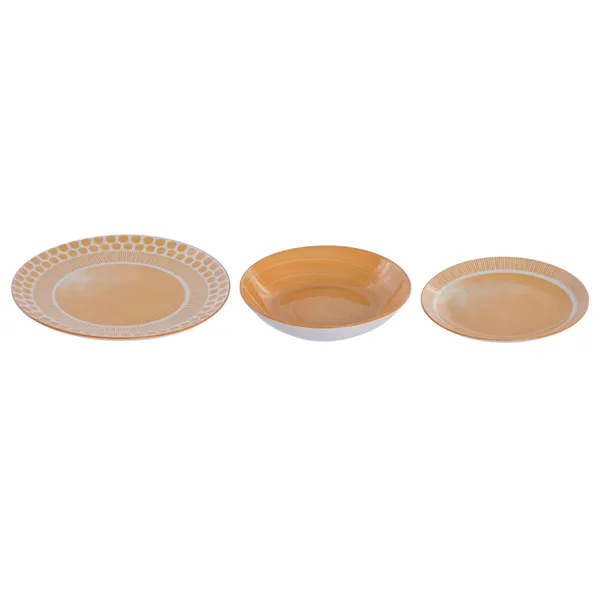 Dinnerware Set Home ESPRIT Orange Porcelain 18 Pieces