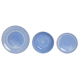 Dinnerware Set Home ESPRIT Light Blue Porcelain 18 Pieces