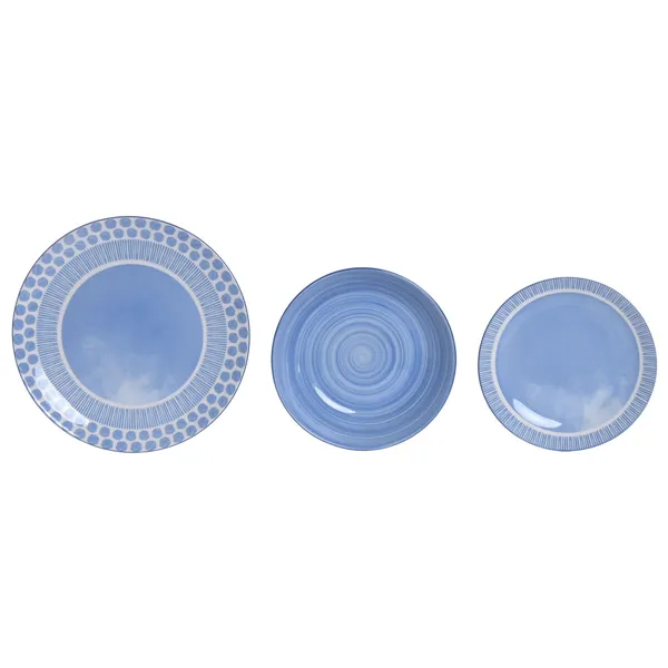 Dinnerware Set Home ESPRIT Light Blue Porcelain 18 Pieces