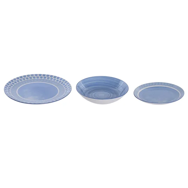 Dinnerware Set Home ESPRIT Light Blue Porcelain 18 Pieces