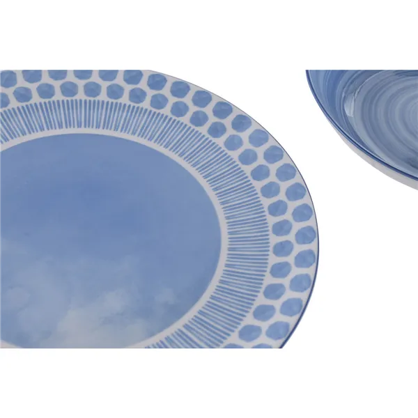 Dinnerware Set Home ESPRIT Light Blue Porcelain 18 Pieces