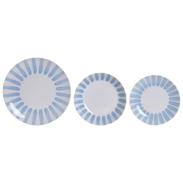 Dinnerware Set Home ESPRIT Blue Porcelain 18 Pieces