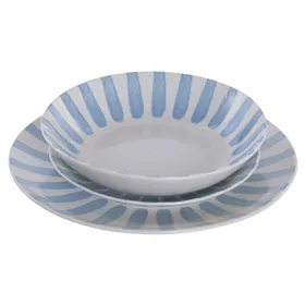 Dinnerware Set Home ESPRIT Blue Porcelain 18 Pieces