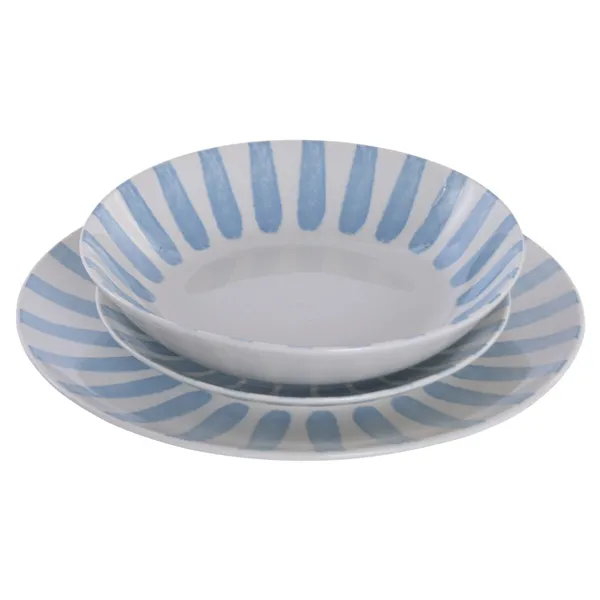 Dinnerware Set Home ESPRIT Blue Porcelain 18 Pieces