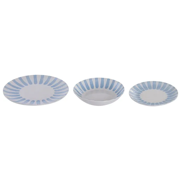 Dinnerware Set Home ESPRIT Blue Porcelain 18 Pieces