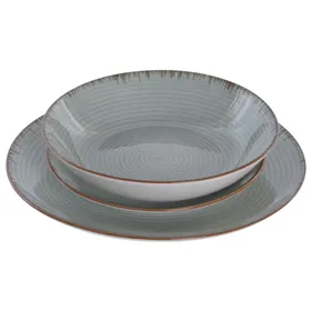 Dinnerware Set Home ESPRIT Light Green Porcelain 18 Pieces