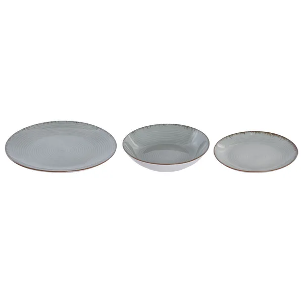 Dinnerware Set Home ESPRIT Light Green Porcelain 18 Pieces