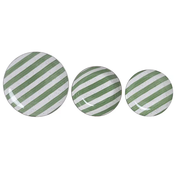 Dinnerware Set Home ESPRIT Green Porcelain Mediterranean 18 Pieces