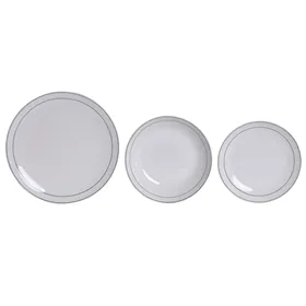 Dinnerware Set Home ESPRIT White Black Porcelain 18 Pieces