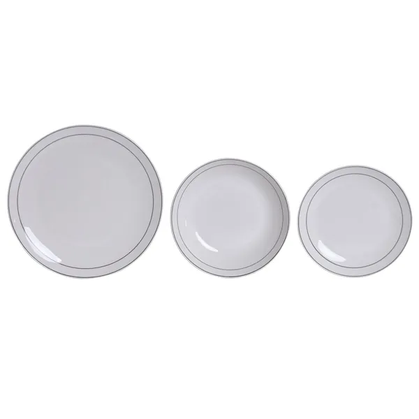 Dinnerware Set Home ESPRIT White Black Porcelain 18 Pieces