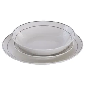Dinnerware Set Home ESPRIT White Black Porcelain 18 Pieces