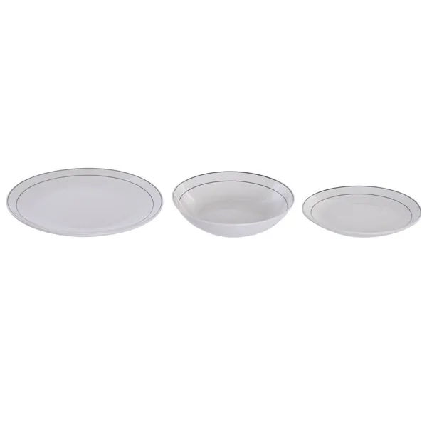 Dinnerware Set Home ESPRIT White Black Porcelain 18 Pieces