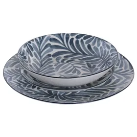 Dinnerware Set Home ESPRIT Blue Porcelain 18 Pieces