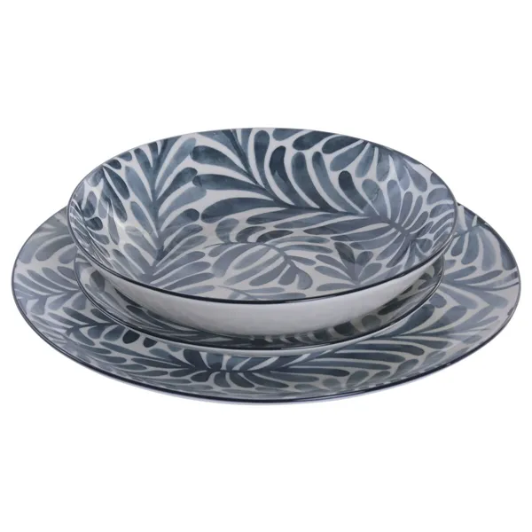 Dinnerware Set Home ESPRIT Blue Porcelain 18 Pieces