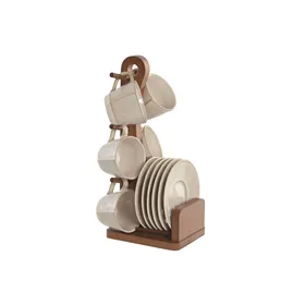 Piece Coffee Cup Set Home ESPRIT Beige Stoneware 90 ml 6 Pieces
