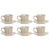Piece Coffee Cup Set Home ESPRIT Beige Stoneware 90 ml 6 Pieces