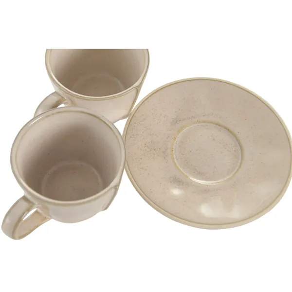 Piece Coffee Cup Set Home ESPRIT Beige Stoneware 90 ml 6 Pieces