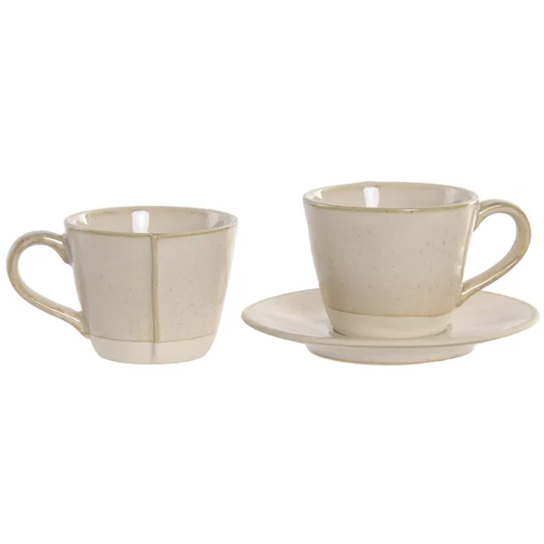 Piece Coffee Cup Set Home ESPRIT Beige Stoneware 90 ml 6 Pieces