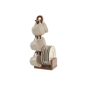 Piece Coffee Cup Set Home ESPRIT Beige Stoneware 150 ml 6 Pieces