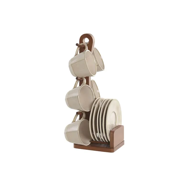 Piece Coffee Cup Set Home ESPRIT Beige Stoneware 150 ml 6 Pieces