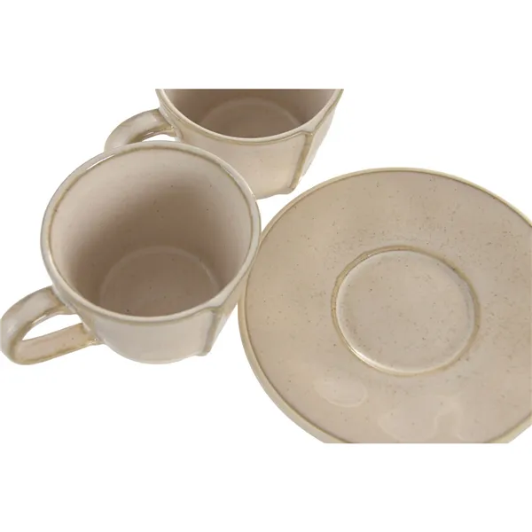 Piece Coffee Cup Set Home ESPRIT Beige Stoneware 150 ml 6 Pieces