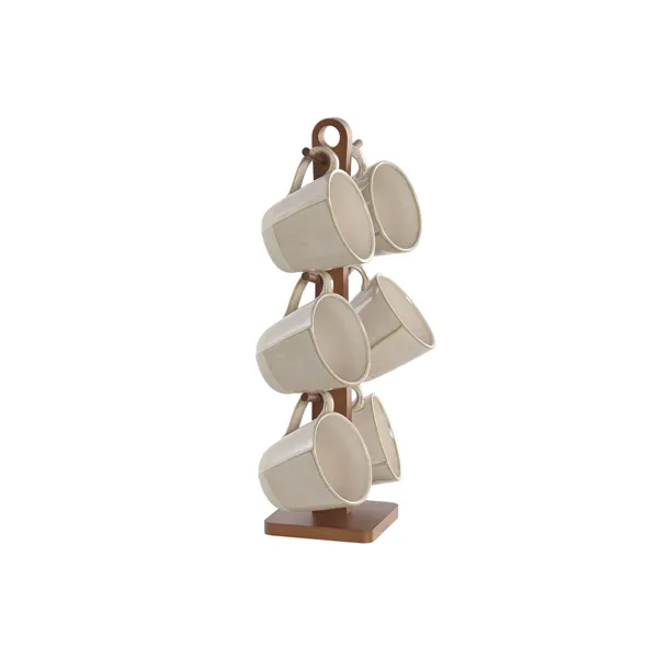 Set of Mugs Home ESPRIT Beige Urban 160 ml