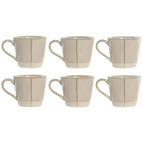 Set of Mugs Home ESPRIT Beige Urban 160 ml
