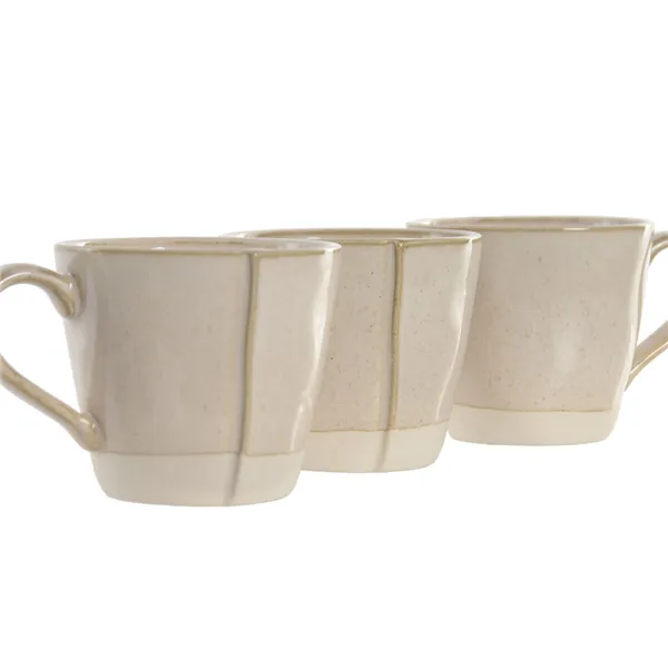 Set of Mugs Home ESPRIT Beige Urban 160 ml