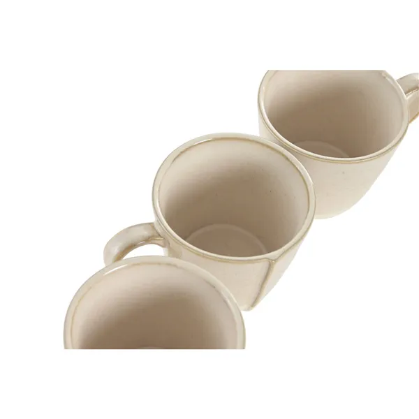 Set of Mugs Home ESPRIT Beige Urban 160 ml