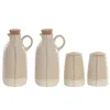 Oil and Vinegar Set Home ESPRIT Beige Acacia Stoneware Urban 19 x 16 x 22,5 cm